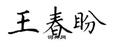 丁谦王春盼楷书个性签名怎么写