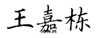 丁谦王嘉栋楷书个性签名怎么写