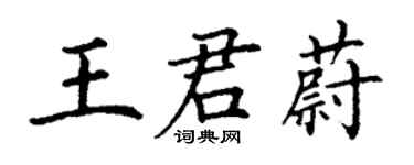 丁谦王君蔚楷书个性签名怎么写