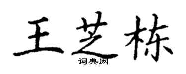 丁谦王芝栋楷书个性签名怎么写