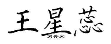 丁谦王星蕊楷书个性签名怎么写