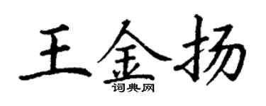 丁谦王金扬楷书个性签名怎么写