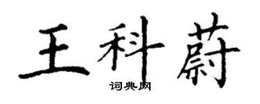 丁谦王科蔚楷书个性签名怎么写