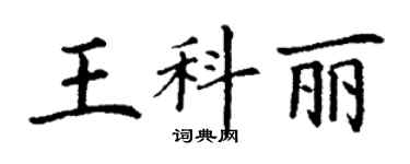 丁谦王科丽楷书个性签名怎么写