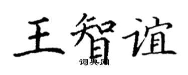 丁谦王智谊楷书个性签名怎么写