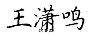 丁谦王潇鸣楷书个性签名怎么写