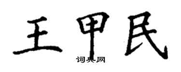 丁谦王甲民楷书个性签名怎么写