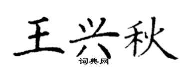 丁谦王兴秋楷书个性签名怎么写