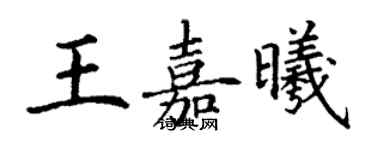丁谦王嘉曦楷书个性签名怎么写