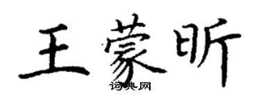 丁谦王蒙昕楷书个性签名怎么写