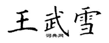 丁谦王武雪楷书个性签名怎么写