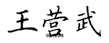 丁谦王营武楷书个性签名怎么写