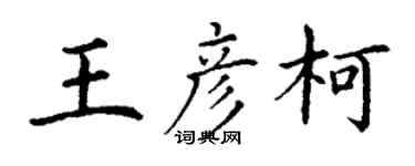 丁谦王彦柯楷书个性签名怎么写