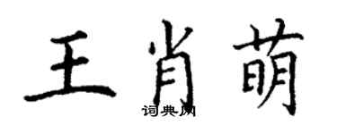 丁谦王肖萌楷书个性签名怎么写