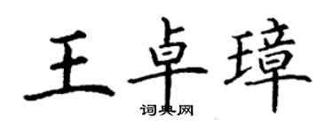 丁谦王卓璋楷书个性签名怎么写