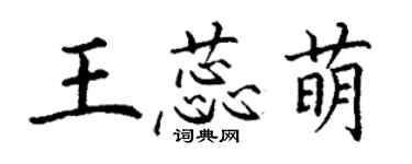 丁谦王蕊萌楷书个性签名怎么写