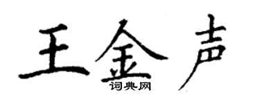 丁谦王金声楷书个性签名怎么写