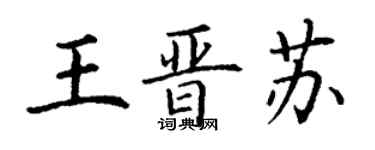 丁谦王晋苏楷书个性签名怎么写