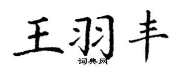丁谦王羽丰楷书个性签名怎么写