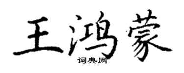 丁谦王鸿蒙楷书个性签名怎么写