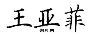 丁谦王亚菲楷书个性签名怎么写