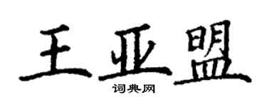 丁谦王亚盟楷书个性签名怎么写