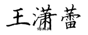 丁谦王潇蕾楷书个性签名怎么写