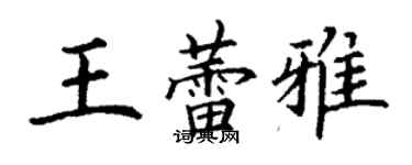 丁谦王蕾雅楷书个性签名怎么写