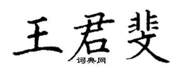 丁谦王君斐楷书个性签名怎么写