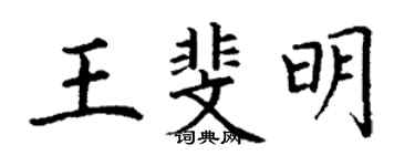 丁谦王斐明楷书个性签名怎么写