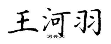 丁谦王河羽楷书个性签名怎么写