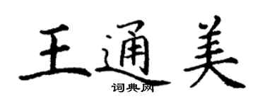 丁谦王通美楷书个性签名怎么写