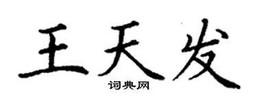 丁谦王天发楷书个性签名怎么写