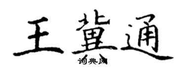 丁谦王冀通楷书个性签名怎么写