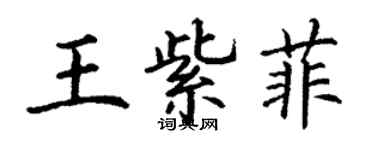 丁谦王紫菲楷书个性签名怎么写