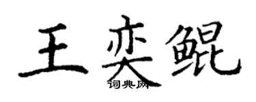 丁谦王奕鲲楷书个性签名怎么写
