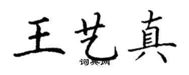 丁谦王艺真楷书个性签名怎么写