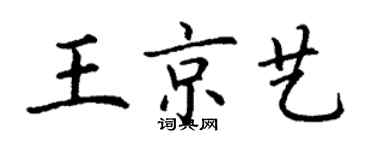 丁谦王京艺楷书个性签名怎么写