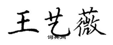 丁谦王艺薇楷书个性签名怎么写