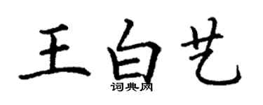 丁谦王白艺楷书个性签名怎么写