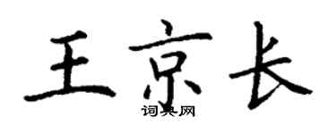 丁谦王京长楷书个性签名怎么写