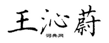 丁谦王沁蔚楷书个性签名怎么写