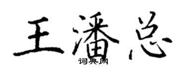 丁谦王潘总楷书个性签名怎么写