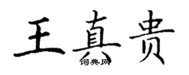 丁谦王真贵楷书个性签名怎么写