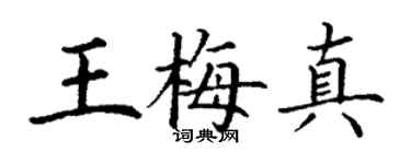 丁谦王梅真楷书个性签名怎么写