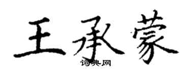 丁谦王承蒙楷书个性签名怎么写