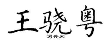 丁谦王骁粤楷书个性签名怎么写