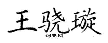 丁谦王骁璇楷书个性签名怎么写