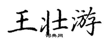 丁谦王壮游楷书个性签名怎么写