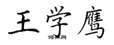 丁谦王学鹰楷书个性签名怎么写
